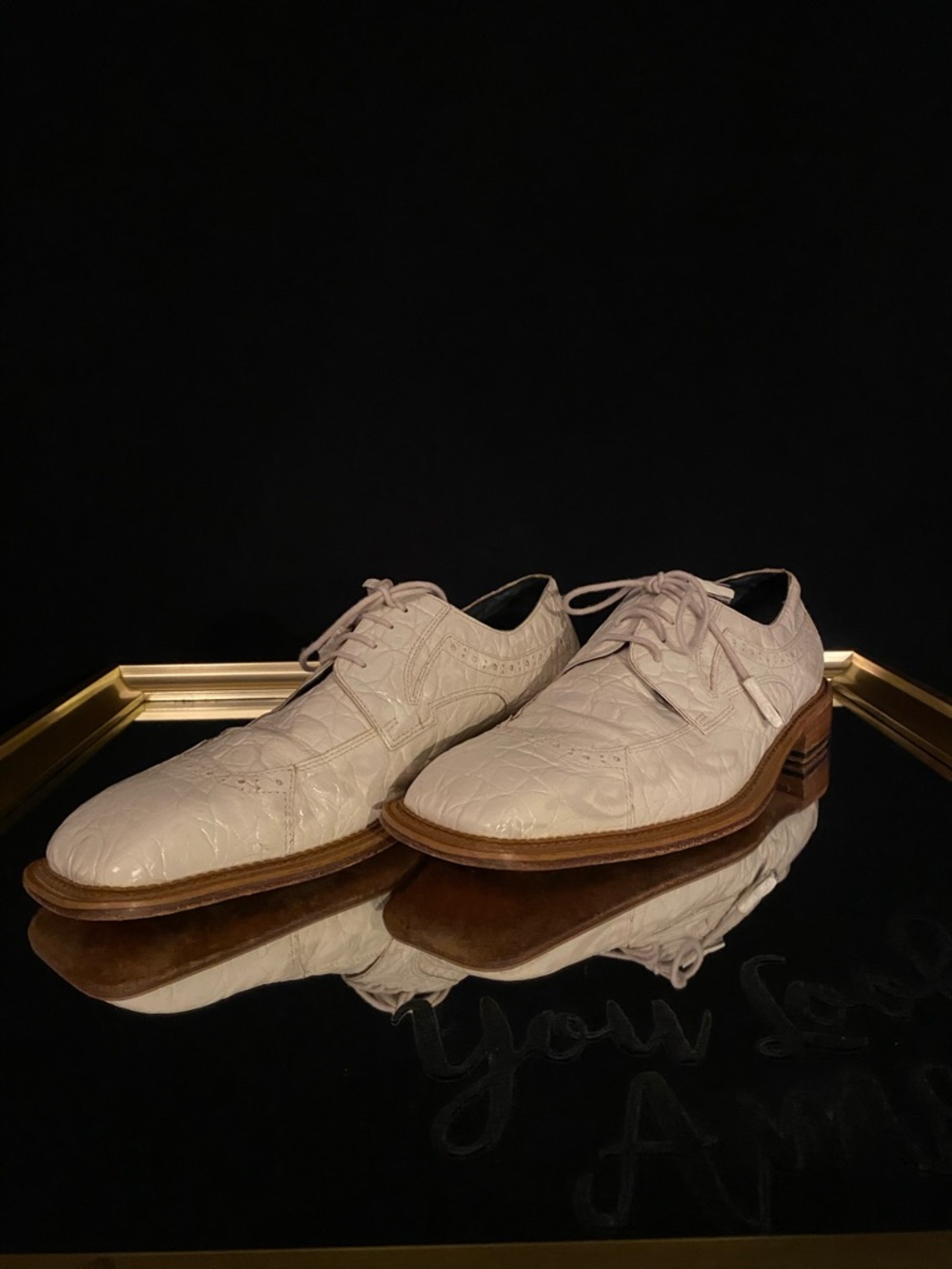 Giorgio Brutini White Wingtip Derby Shoes